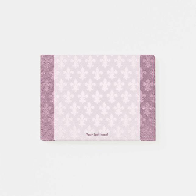 Lilac och violet imperial fleur de lis mönster post-it block (Framsida)