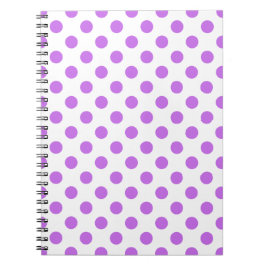Lilac och vit polka dots anteckningsbok med spiral