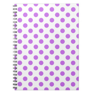 Lilac och vit polka dots anteckningsbok med spiral