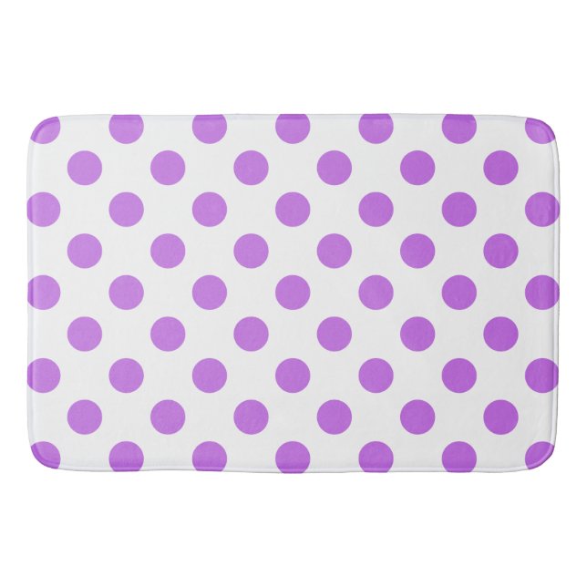 Lilac och vit polka dots badrumsmatta (Framsidan)