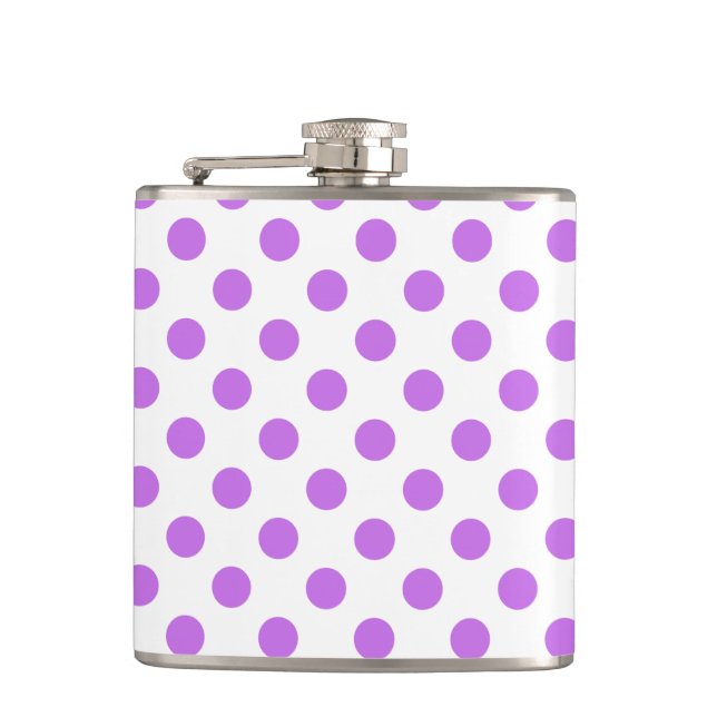 Lilac och vit polka dots fickplunta (Framsidan)