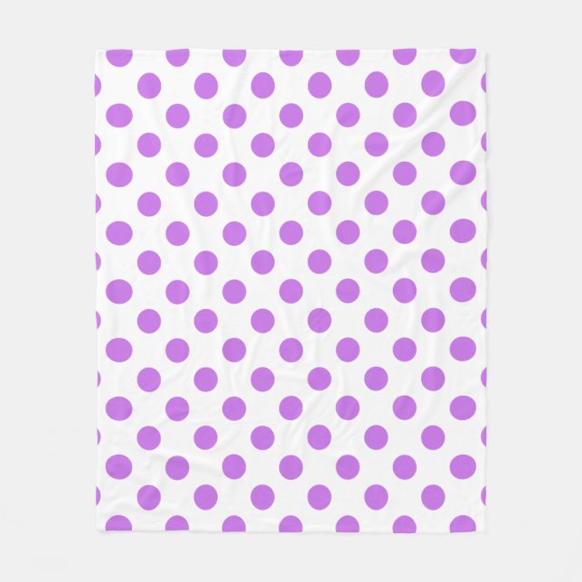 Lilac och vit polka dots fleecefilt (Framsidan)