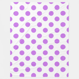 Lilac och vit polka dots fleecefilt