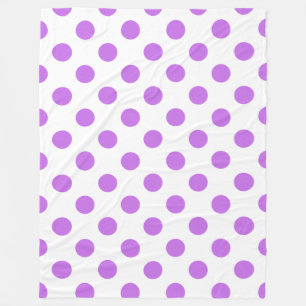Lilac och vit polka dots fleecefilt