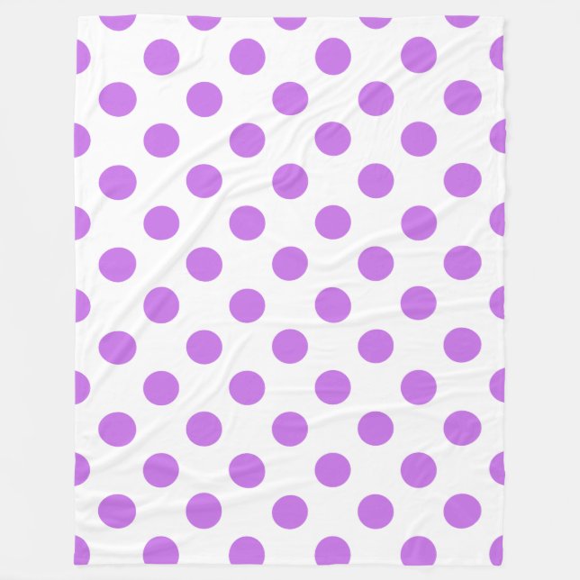 Lilac och vit polka dots fleecefilt (Framsidan)