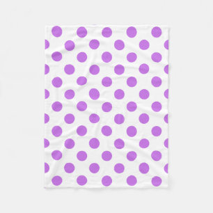 Lilac och vit polka dots fleecefilt