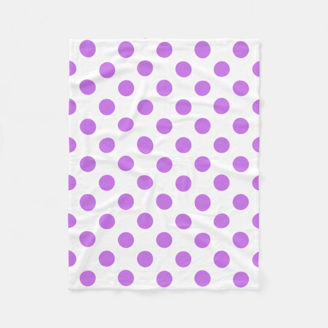 Lilac och vit polka dots fleecefilt (Framsidan)