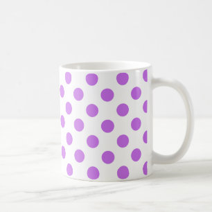 Lilac och vit polka dots kaffemugg
