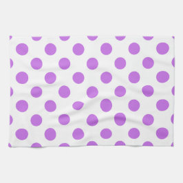 Lilac och vit polka dots kökshandduk