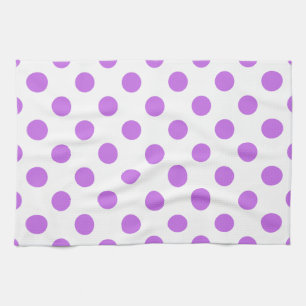 Lilac och vit polka dots kökshandduk