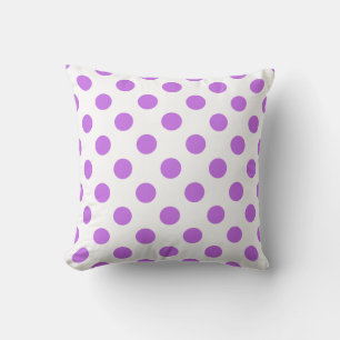 Lilac och vit polka dots kudde