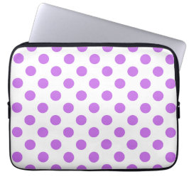 Lilac och vit polka dots laptop sleeve