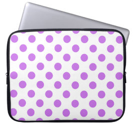 Lilac och vit polka dots laptop sleeve