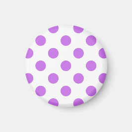 Lilac och vit polka dots magnet