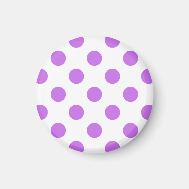 Lilac och vit polka dots magnet (Framsidan)