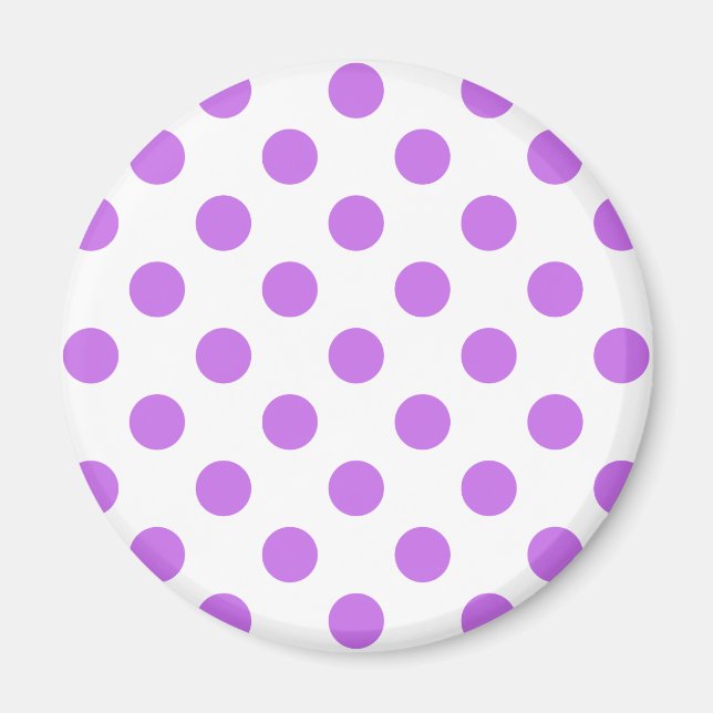 Lilac och vit polka dots magnet (Framsidan)