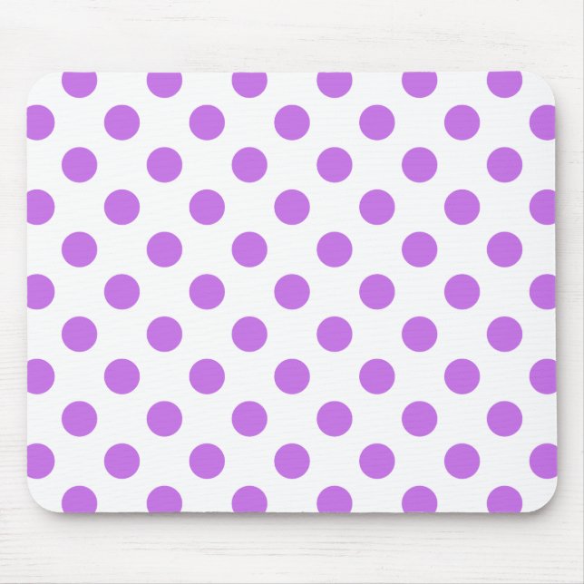 Lilac och vit polka dots musmatta (Framsidan)