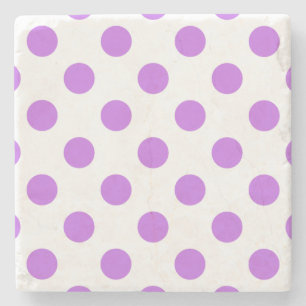 Lilac och vit polka dots stenunderlägg