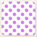 Lilac och vit polka dots underlägg papper kvadrat<br><div class="desc">Lilac och vit polka dots</div>