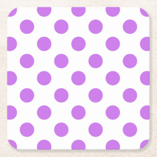 Lilac och vit polka dots underlägg papper kvadrat