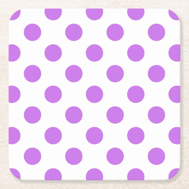 Lilac och vit polka dots underlägg papper kvadrat (Framsidan)