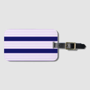 Lilac och vit rand mönster med marinblå marinblå m bagagebricka