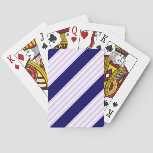Lilac och vit rand mönster med marinblå marinblå m casinokort