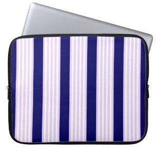 Lilac och vit rand mönster med marinblå marinblå m laptop fodral