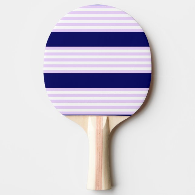 Lilac och vit rand mönster med marinblå marinblå m pingisracket (Framsidan)