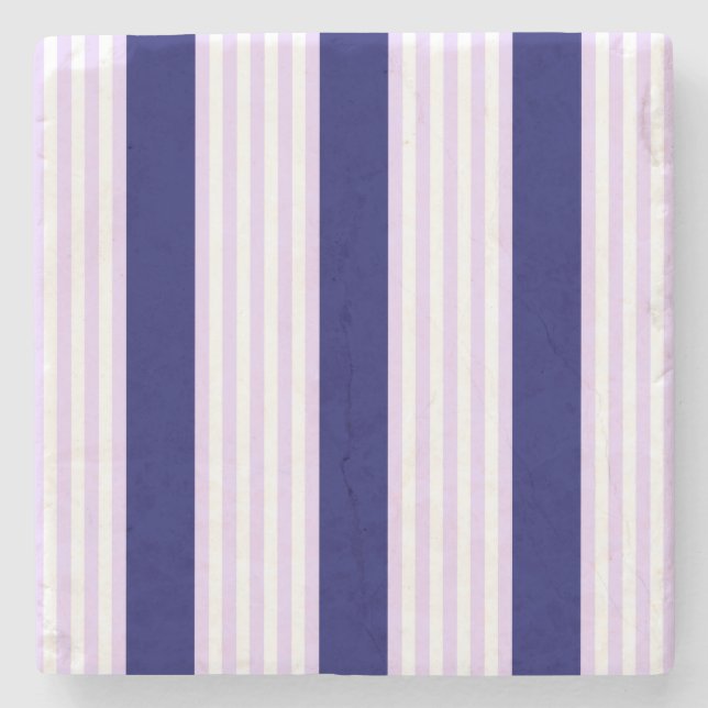 Lilac och vit rand mönster med marinblå marinblå m stenunderlägg (Framsidan)