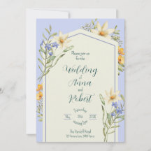 Lilac och vit Wildblommor Geometric Bröllop