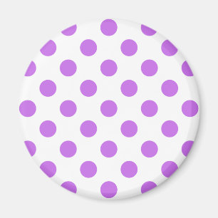 Lilac och vita polka dots magnet