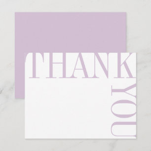 Lilac och White Modern Large Text Tackkort Tack Kort