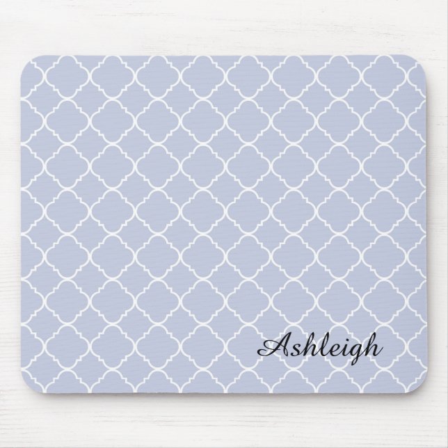 Lilac och White Quatrefoil Musmatta (Framsidan)