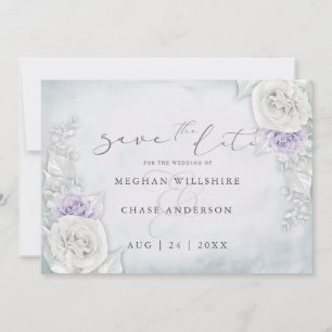 Lilac och White Shimmery Ro Spara datum