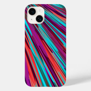 Lilac Orange Teal Abstrakt Geometric Feathers