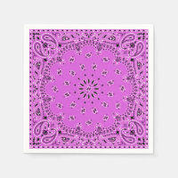 Lilac Orchid Rosa Paisley Bandana Scarf BBQ Picnic