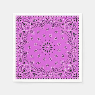Lilac Orchid Rosa Paisley Bandana Scarf BBQ Picnic Pappersservett