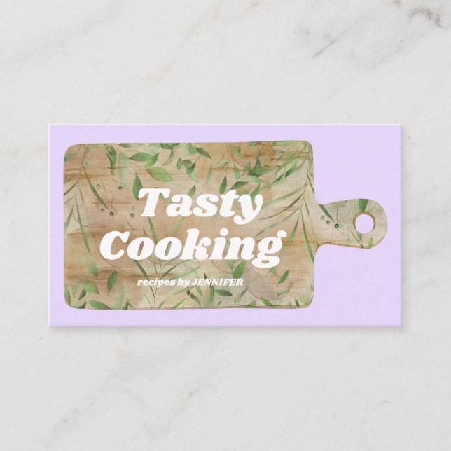 Lilac Pastel Cooking CEG Board Chef Visitkort (Framsida)