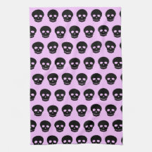 Lilac Pastel Goth Döskallars Kitchen Towel