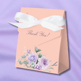 Lilac Peach Peony Floral Baby Shower Presentaskar