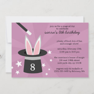 Lilac Peek-a-Boo Rabbit Anpassningsbar Magic Birth Inbjudningar