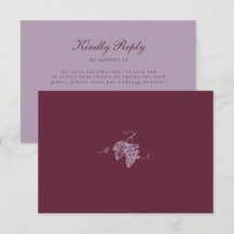 Lilac Plum vingård bröllop RSVP-kort med QR-kod