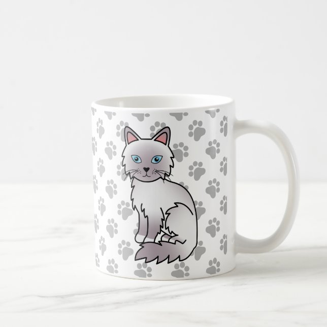 Lilac Point Birman / Ragdoll Söt Katt & Tass Kaffemugg (Höger)