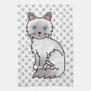Lilac Point Birman / Ragdoll Söt Katt & Tass Kökshandduk
