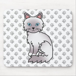 Lilac Point Birman / Ragdoll Söt Katt & Tass Musmatta