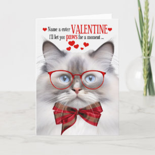 Lilac Point Ragdoll Cat Valentine Kattdjur Humor Helgkort