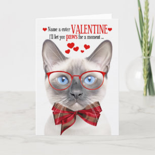 Lilac Point Siamese Cat Valentine Kattdjur Humor Helgkort