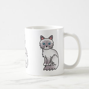 Lilac Point Tabby Birman / Ragdoll Katt Tecknad Ko Kaffemugg