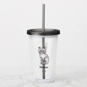 Lilac Point Tabby Birman / Ragdoll Söt Katt & Namn Take Away Mugg